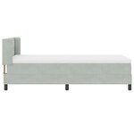 Lit à ressort avec matelas vidaXL Gris clair 90x200 cm Velours