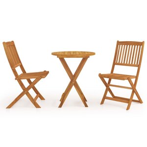 vidaXL Ensemble à manger de jardin pliable 3 Pièces Bois d'acacia solide