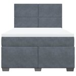 vidaXL Sommier à lattes de lit et matelas Gris foncé 160x200cm Velours