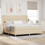 vidaXL Matelas avec cadre crème 200x200 cm tissu