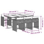 vidaXL Ensemble à manger de jardin coussins 7 Pièces mélange beige rotin