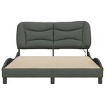 vidaXL Cadre de lit avec LED sans matelas gris foncé 140x190 cm tissu