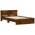 vidaXL Cadre de lit avec tête de lit chêne fumé 135x190 cm