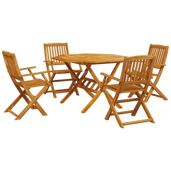vidaXL Ensemble à manger de jardin pliable 5 Pièces bois massif d’acacia