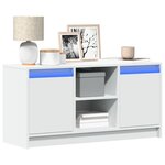 vidaXL Meuble TV avec LED blanc 100x34x50 cm bois d'ingénierie