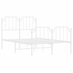 vidaXL Cadre de lit métal sans matelas et pied de lit blanc 120x190 cm