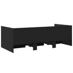 vidaXL Lit de jour avec tiroirs sans matelas noir 90x200 cm