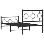 vidaXL Cadre de lit métal avec tête de lit/pied de lit noir 90x200 cm