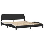 vidaXL Cadre de lit avec lumières LED noir blanc 180x200 cm similicuir