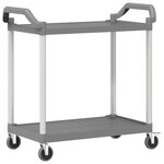 vidaXL Chariot à 2 niveaux gris 99x50x97 cm aluminium