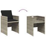 vidaXL Ensemble à manger de jardin et coussins 7 Pièces gris clair rotin