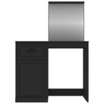 vidaXL Coiffeuse avec miroir noir 90x50x132 5 cm bois d'ingénierie