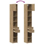 Meuble de rangement slim vidaXL Chêne artisanal 30x42.5x225 cm Bois d'ingénierie