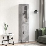 vidaXL Buffet haut Gris béton 34 5x34x180 cm Bois d'ingénierie