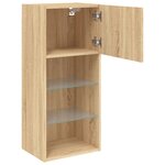 vidaXL Meuble TV avec lumières LED chêne sonoma 40 5x30x90 cm