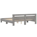 vidaXL Cadre de lit avec tête de lit et LED sonoma gris 180x200 cm