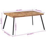 vidaXL Table à manger 169x98 5x76 cm bois massif de teck