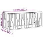 vidaXL Table basse doré 110x45x45 cm acier inoxydable et verre