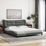 vidaXL Cadre de lit sans matelas gris foncé 180x200 cm tissu