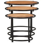 vidaXL Tables gigognes 3 Pièces bois massif d'acacia