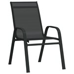 Ensemble de salle à manger de jardin vidaXL 7 pièces Noir Textilène et Acier