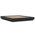 vidaXL Cadre de lit avec lumières LED noir 150x200cm bois d'ingénierie