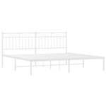 vidaXL Cadre de lit métal sans matelas et tête de lit blanc 183x213 cm