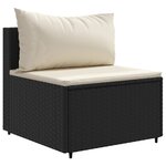 vidaXL Salon de jardin 7 Pièces avec coussins Noir Résine tressée