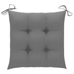 vidaXL Chaises de jardin lot de 2 et coussins gris Bois de teck massif