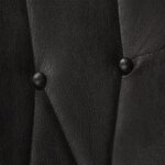 vidaXL Chaise à oreilles avec repose-pied Noir Cuir véritable