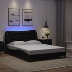 vidaXL Cadre de lit avec LED sans matelas noir 120x200 cm