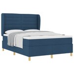 vidaXL Lit à ressort avec matelas Bleu 140x190 cm Tissu