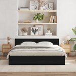 vidaXL Cadre de Lit avec Tête de Lit Chêne Noir 180x200 cm Bois Reconstitué