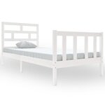 vidaXL Cadre de lit Blanc Bois de pin massif 90x200 cm