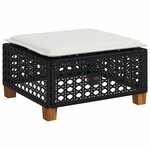 vidaXL Salon de jardin 9 Pièces avec coussins noir résine tressée