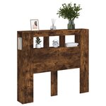 vidaXL Tête de lit à LED chêne fumé 120x18 5x103 5cm bois d'ingénierie