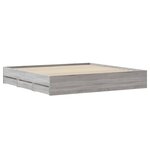 vidaXL Cadre de lit avec tiroirs sans matelas sonoma gris 180x200 cm