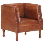 vidaXL Fauteuil marron cuir véritable