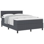 vidaXL Lit avec Sommier et Matelas Gris Foncé 160x200 cm Tissu en Velours Côtelé