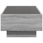 vidaXL Table basse avec LED sonoma gris 90x50x30 cm bois d'ingénierie