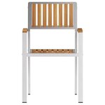 vidaXL Chaises de jardin empilables 4 Pièces en bois massif teck et acier inoxydable