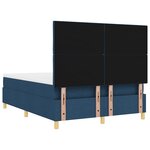 vidaXL Lit avec sommier et matelas bleu 140x200 cm en tissu