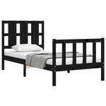 vidaXL Cadre de lit sans matelas noir 100x200 cm bois massif de pin