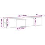 vidaXL Meuble TV mural avec LED blanc 180x31x39 5 cm