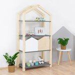 Etagère cabane TALLY - bois verni et gris