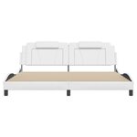 vidaXL Cadre de lit avec lumières LED blanc 200x200 cm similicuir