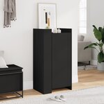 vidaXL Armoire à chaussures noir 52x37 5x100 cm bois d'ingénierie