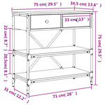 vidaXL Table console noir 75x34 5x75 cm bois d'ingénierie