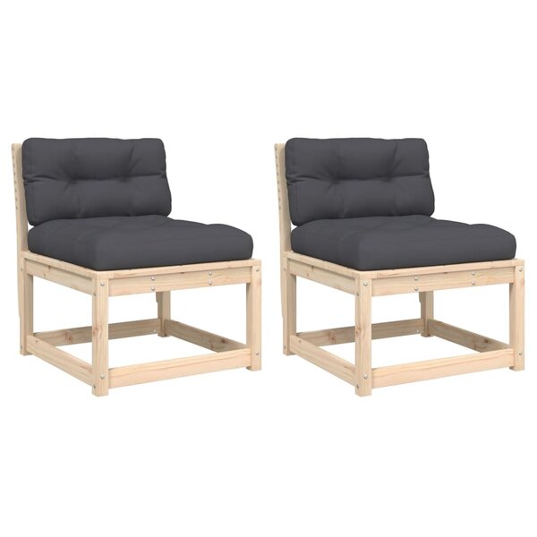 vidaXL Canapés de jardin avec coussins 2Pièces bois de pin massif