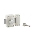 THIRARD - Verrou à bouton Apache pour porte d'entrée  cylindre 50mm  acier  3 clés  époxy blanc